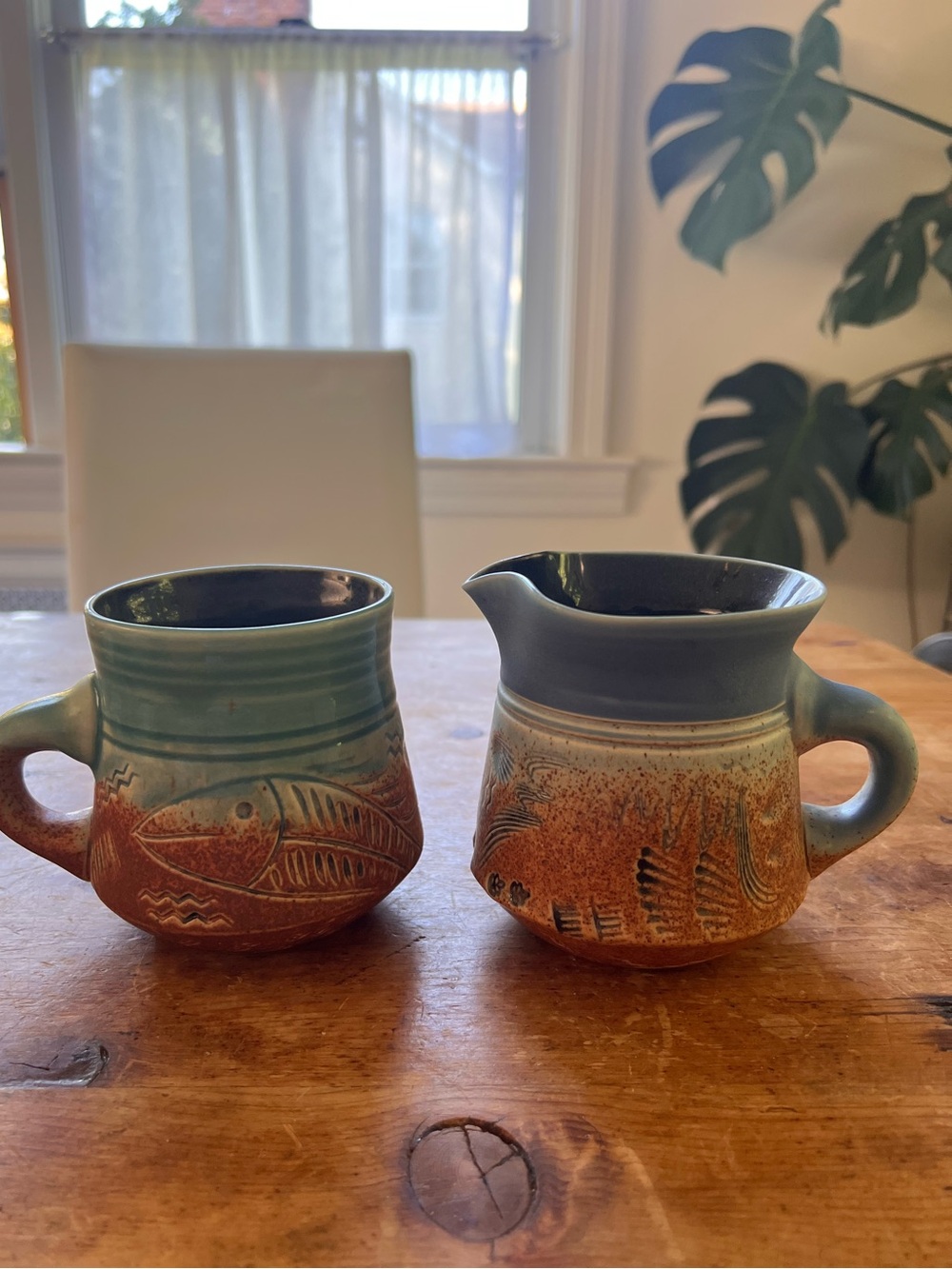 Master Potter Stephen Fabrico Coastal Creamer & Mug 2 piece Set